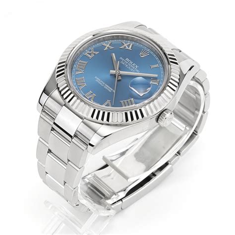 new rolex datejust ii 41mm stainless steel blue dial roman|rolex datejust 41mm price.